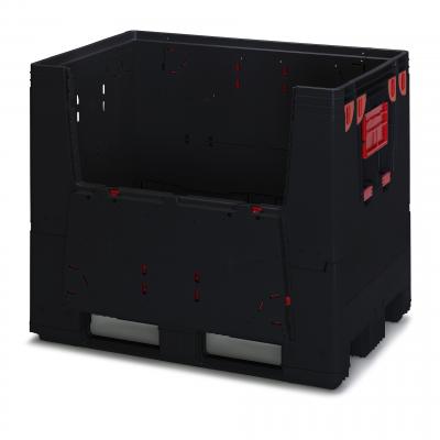 Antistatic ESD Collapsible Big Pallet Boxes with 4 cut-out flaps 120 x 80 x 100 cm (L x W x H) - 666 ESD KLK 1208K